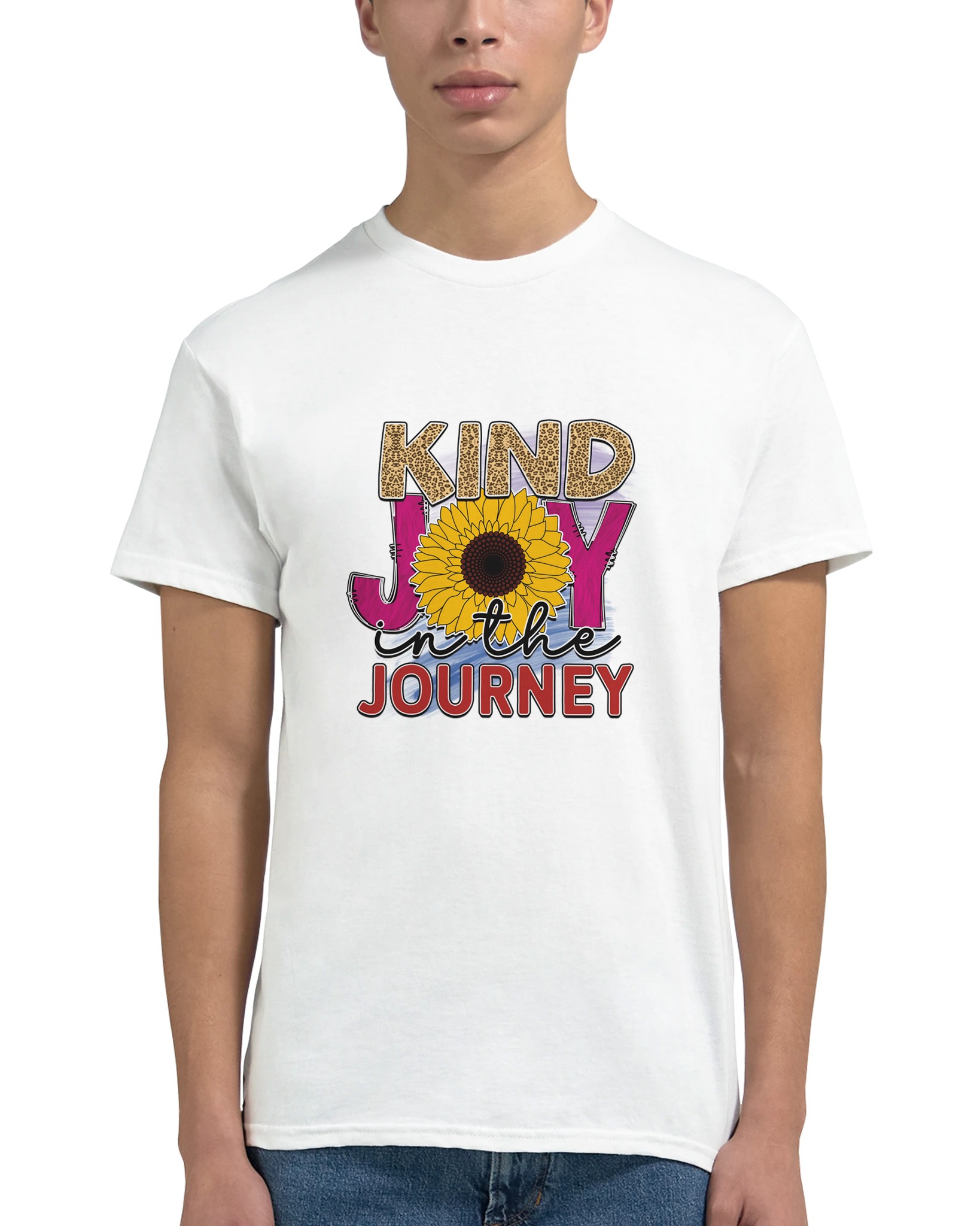 Kind Joy in the Journey T-shirt – Sunflower & Leopard Print Design for Everyday Positivity Tstore 1ae8c2d8-4bb9-4d66-a3f6-f455f461b959