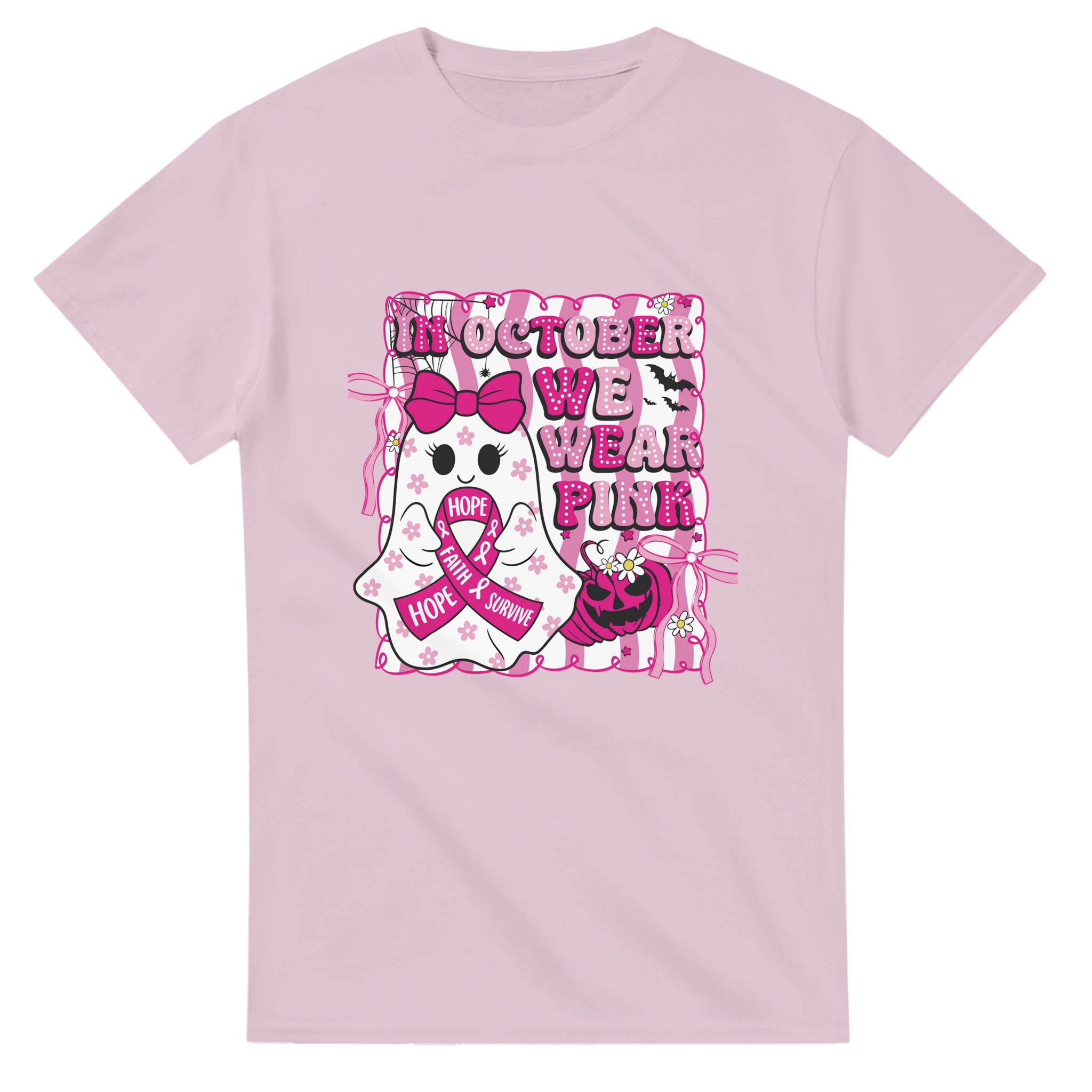 Stöd Bröstcancerforskning: "In October We Wear Pink" Spökdesign T-shirt Tstore 1bea0d7b-fd25-4082-a359-607f30700a00
