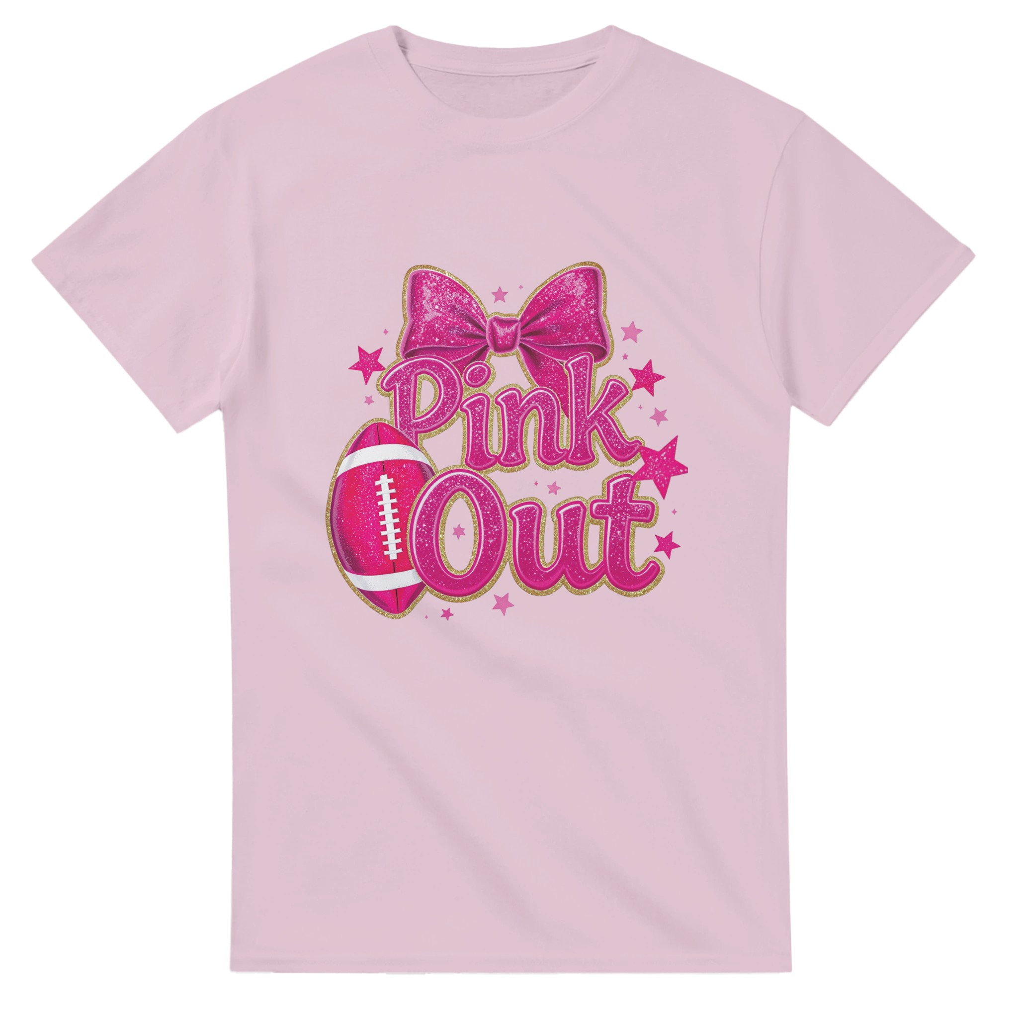 Sparkling 'Pink Out' Football T-shirt – Glittery Hot Pink Design, Classic Unisex Fit for Game Day & Fun Tstore 2c25be4a-96f2-4a72-8ed0-31e06a187536