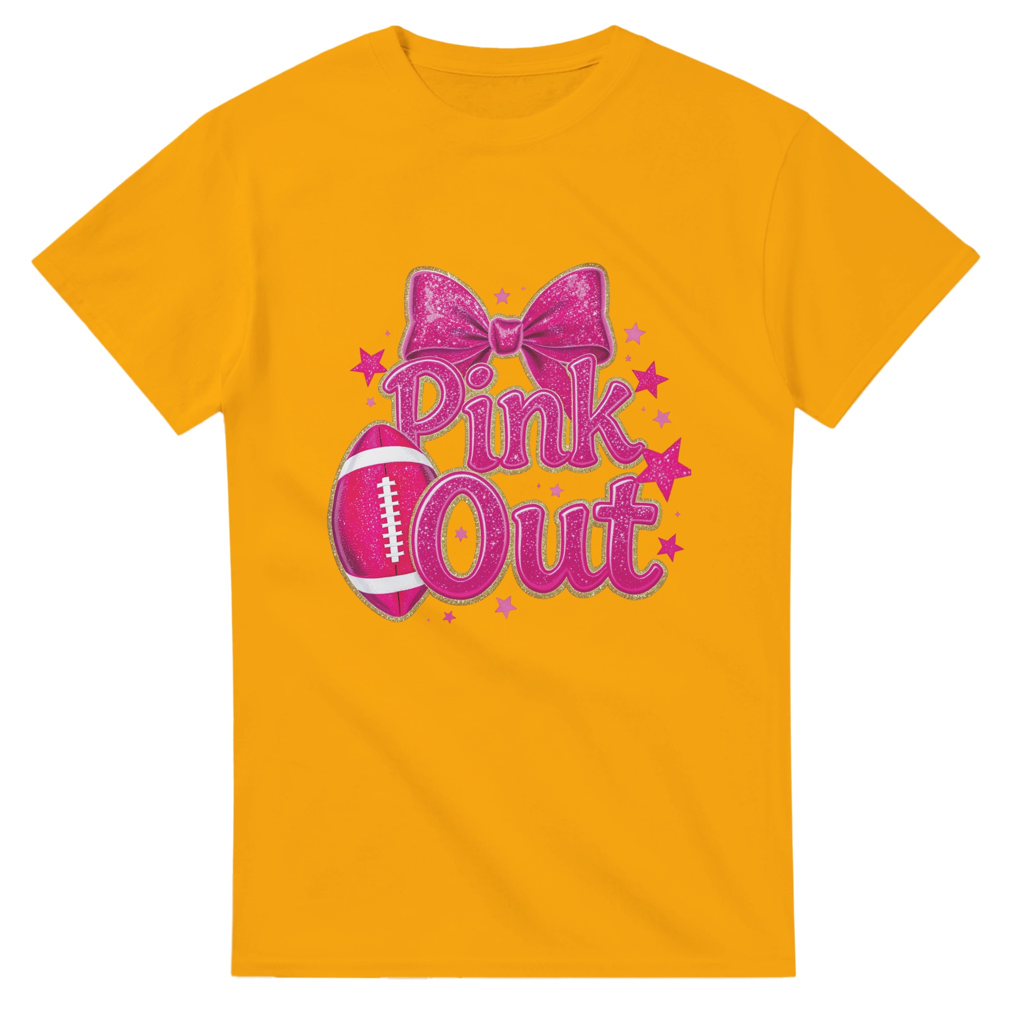 Sparkling 'Pink Out' Football T-shirt – Glittery Hot Pink Design, Classic Unisex Fit for Game Day & Fun Tstore 6236a09e-8dd4-4a6f-b726-04be621306b5