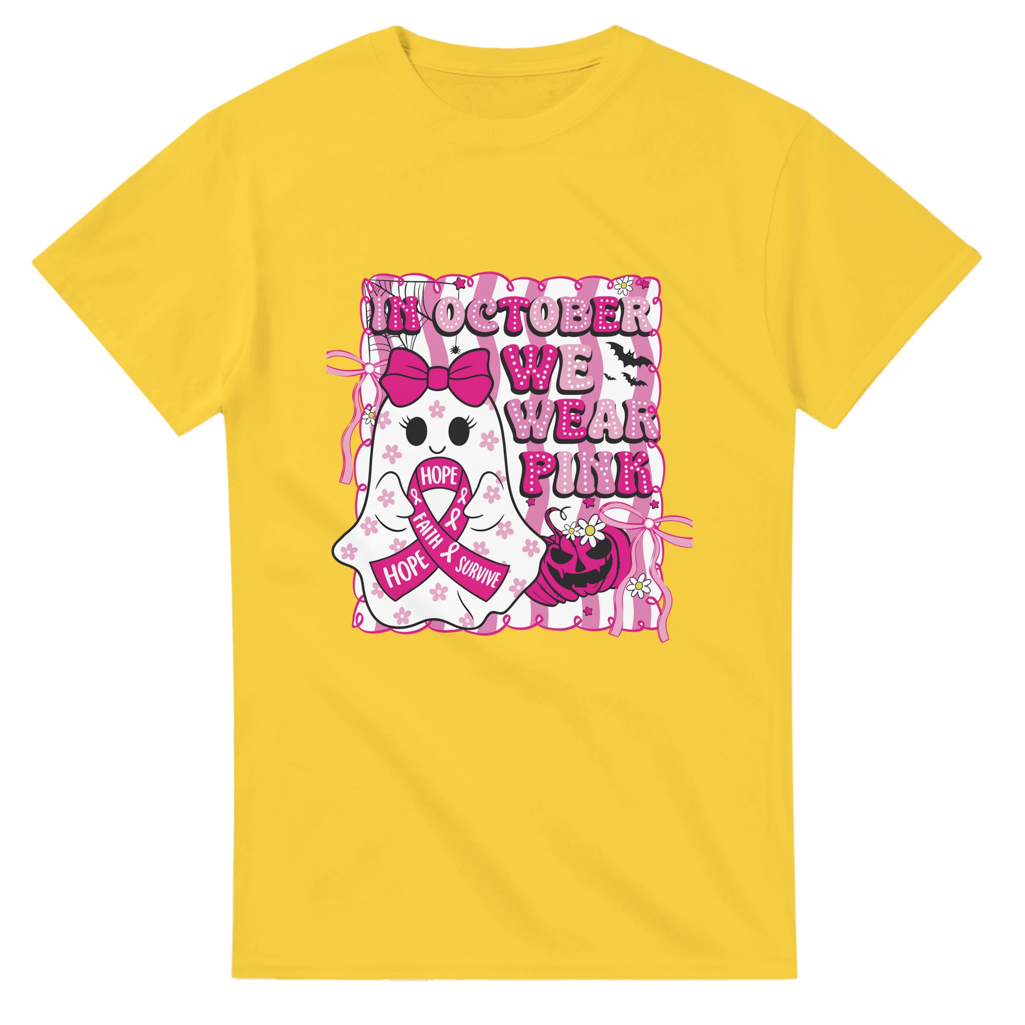 Stöd Bröstcancerforskning: "In October We Wear Pink" Spökdesign T-shirt Tstore 79493b27-075a-4a9d-8421-b8542ed0a0f0