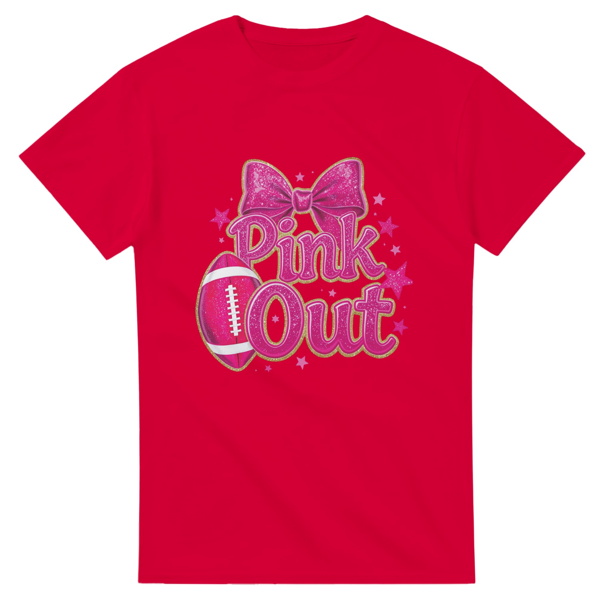 Sparkling 'Pink Out' Football T-shirt – Glittery Hot Pink Design, Classic Unisex Fit for Game Day & Fun Tstore 8b248e9e-b7e6-4c33-b2b1-85986adc5228