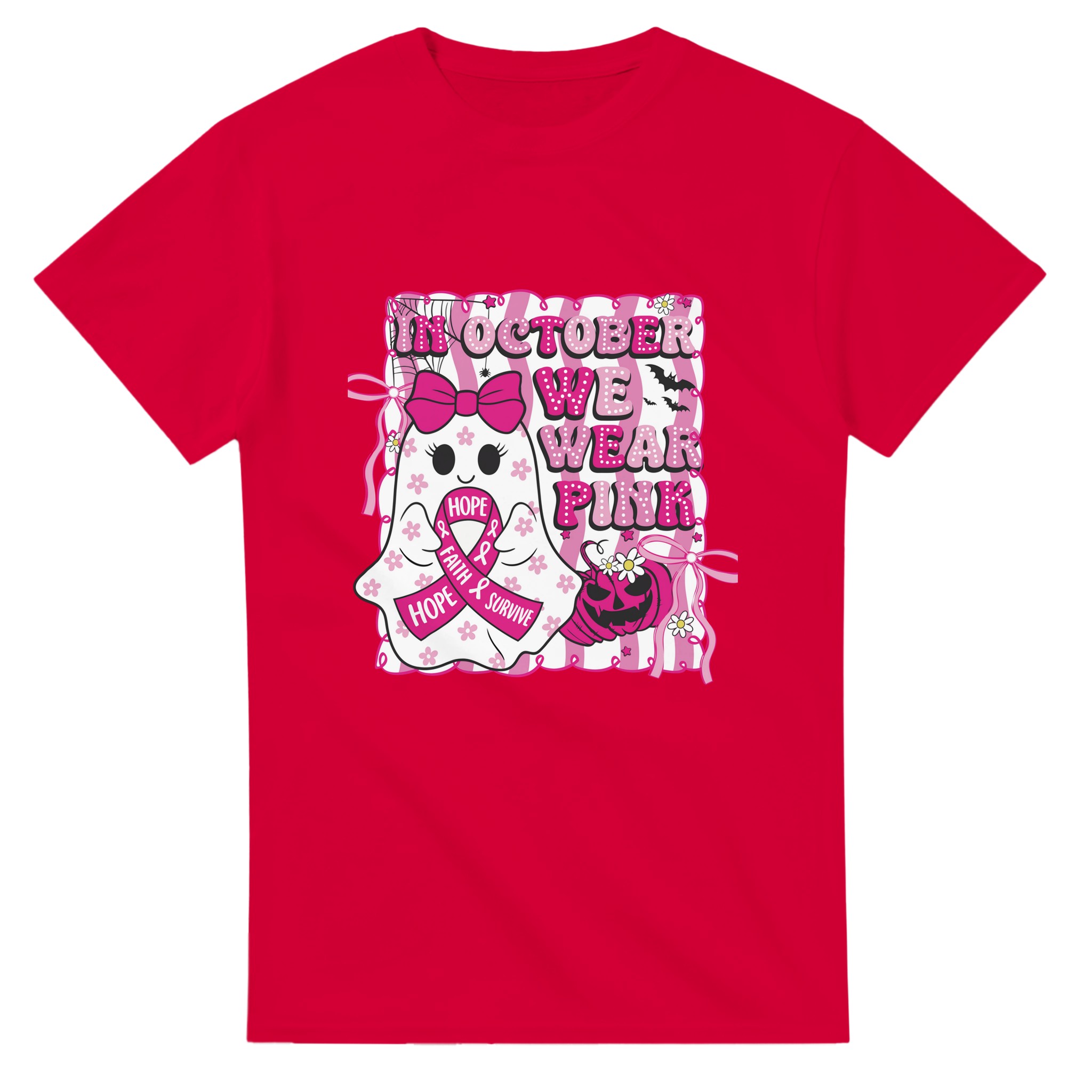 Stöd Bröstcancerforskning: "In October We Wear Pink" Spökdesign T-shirt Tstore 97d8781c-94f3-4936-9d2c-65c5d7ec3983