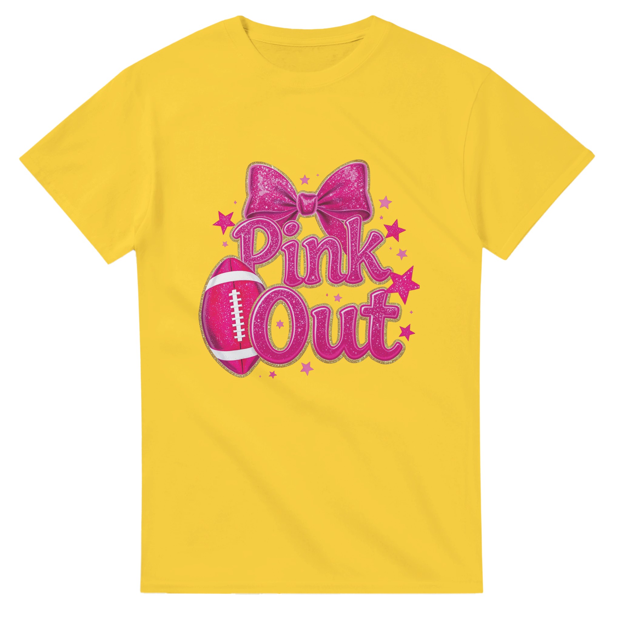 Sparkling 'Pink Out' Football T-shirt – Glittery Hot Pink Design, Classic Unisex Fit for Game Day & Fun Tstore 9e7e116b-3150-4ff6-b811-f3b58d398f04