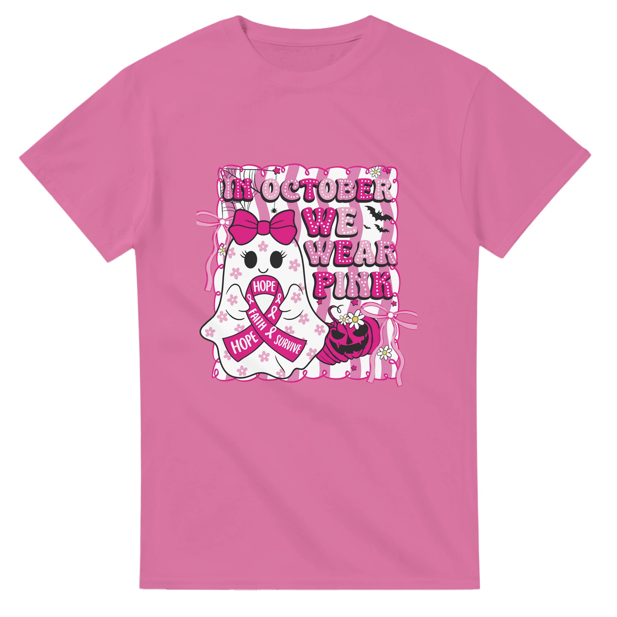 Stöd Bröstcancerforskning: "In October We Wear Pink" Spökdesign T-shirt Tstore b4bf03a9-fe22-4a47-84b4-68e5bbaf30b5