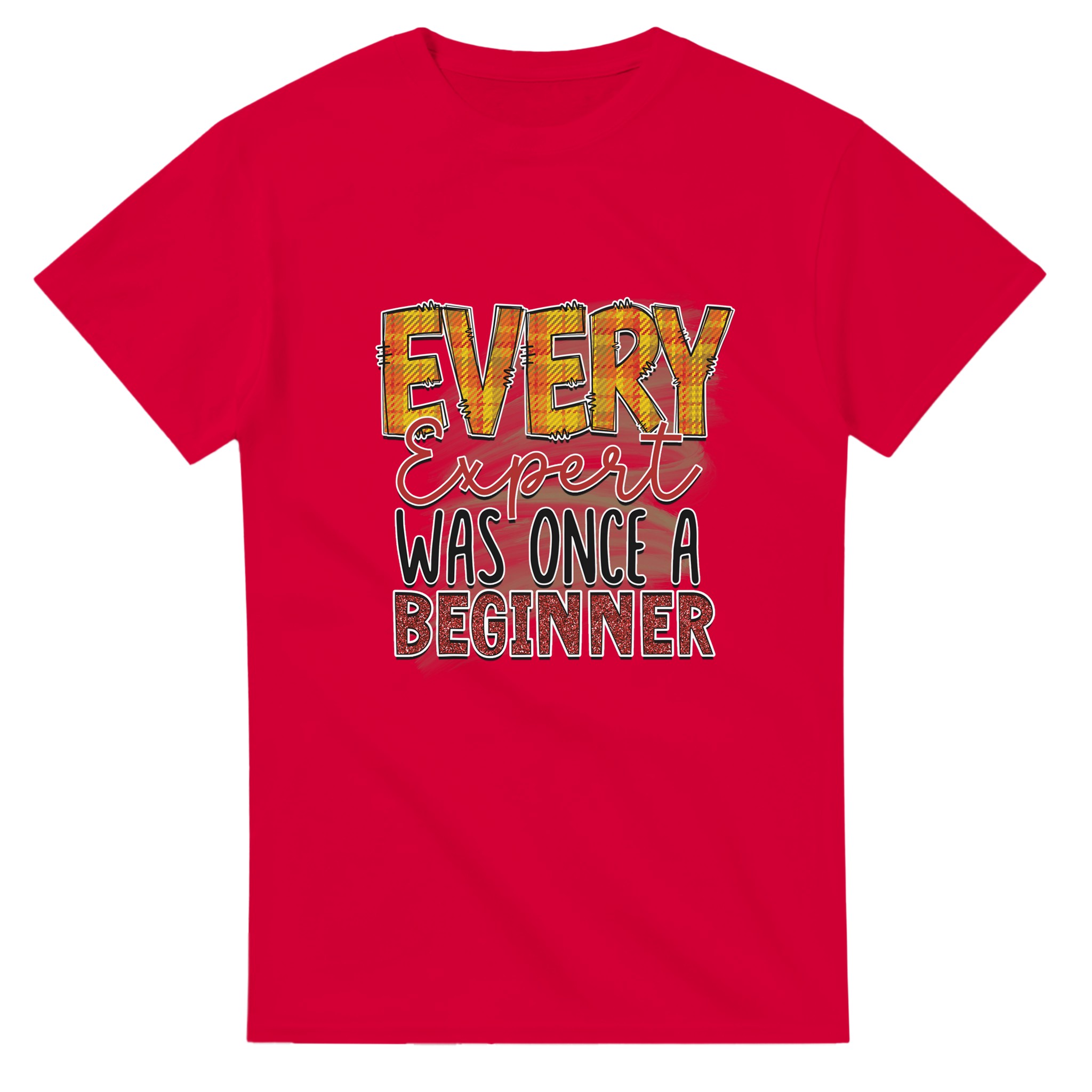 Inspirerande Retro T-shirt – 'Every Expert Was Once a Beginner' – Unisex & Slitstark Design i Flera Färger Tstore bb445fbd-3583-4774-874c-3831e30fbbc0
