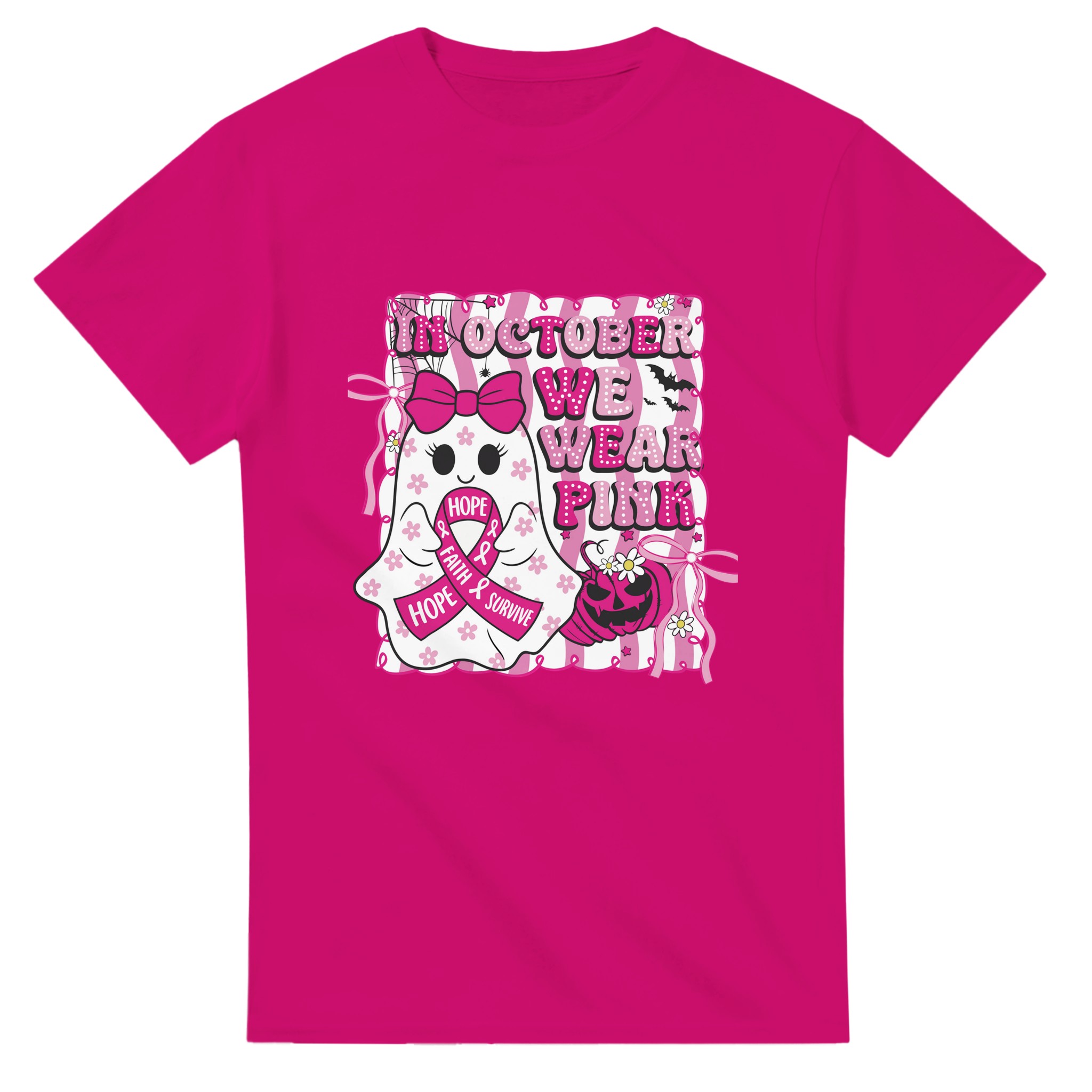 Stöd Bröstcancerforskning: "In October We Wear Pink" Spökdesign T-shirt Tstore bf5524b0-1686-4ad4-bde3-feb2ddec6be4