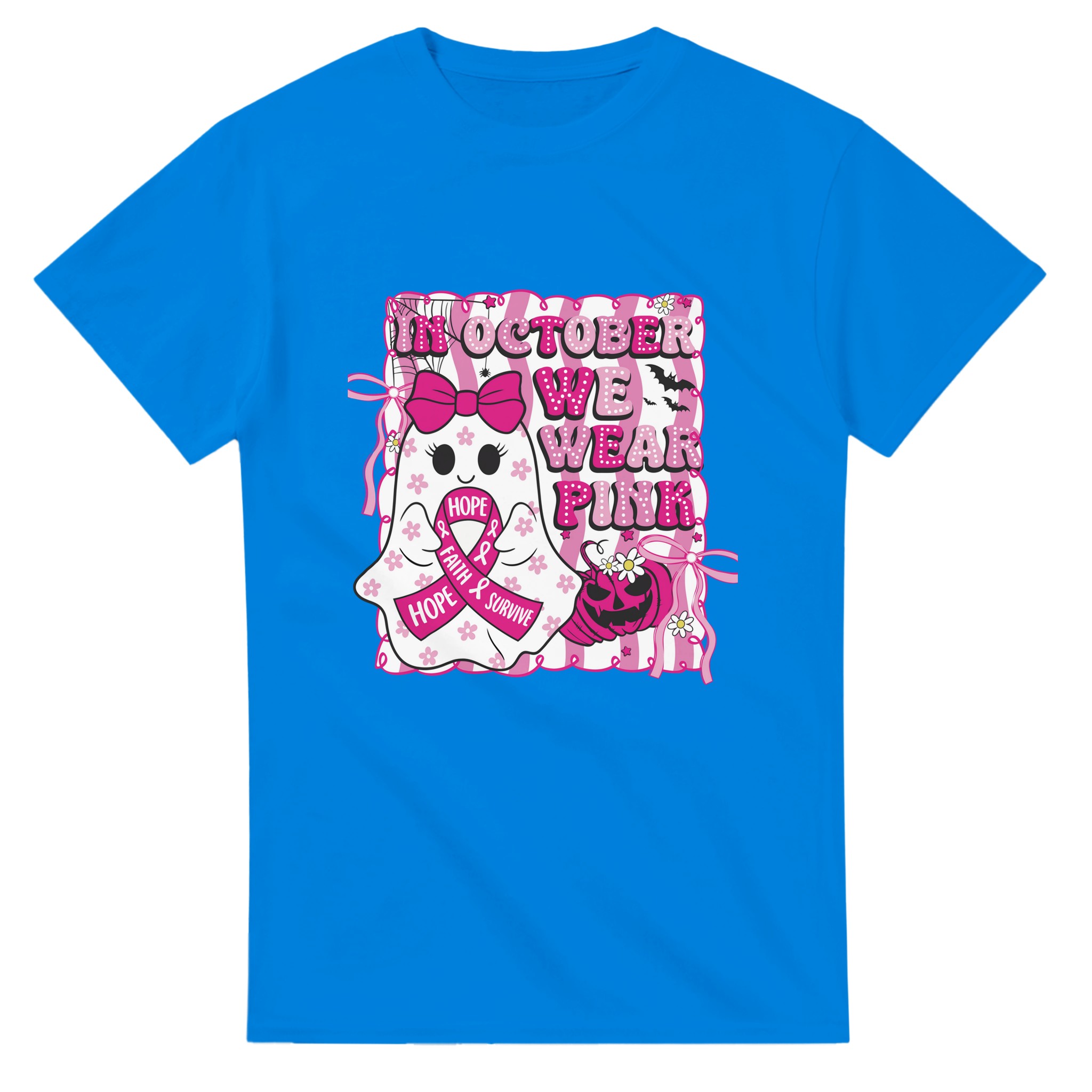 Stöd Bröstcancerforskning: "In October We Wear Pink" Spökdesign T-shirt Tstore e0c46ba6-3d7b-4575-a8eb-5d676b192e6d