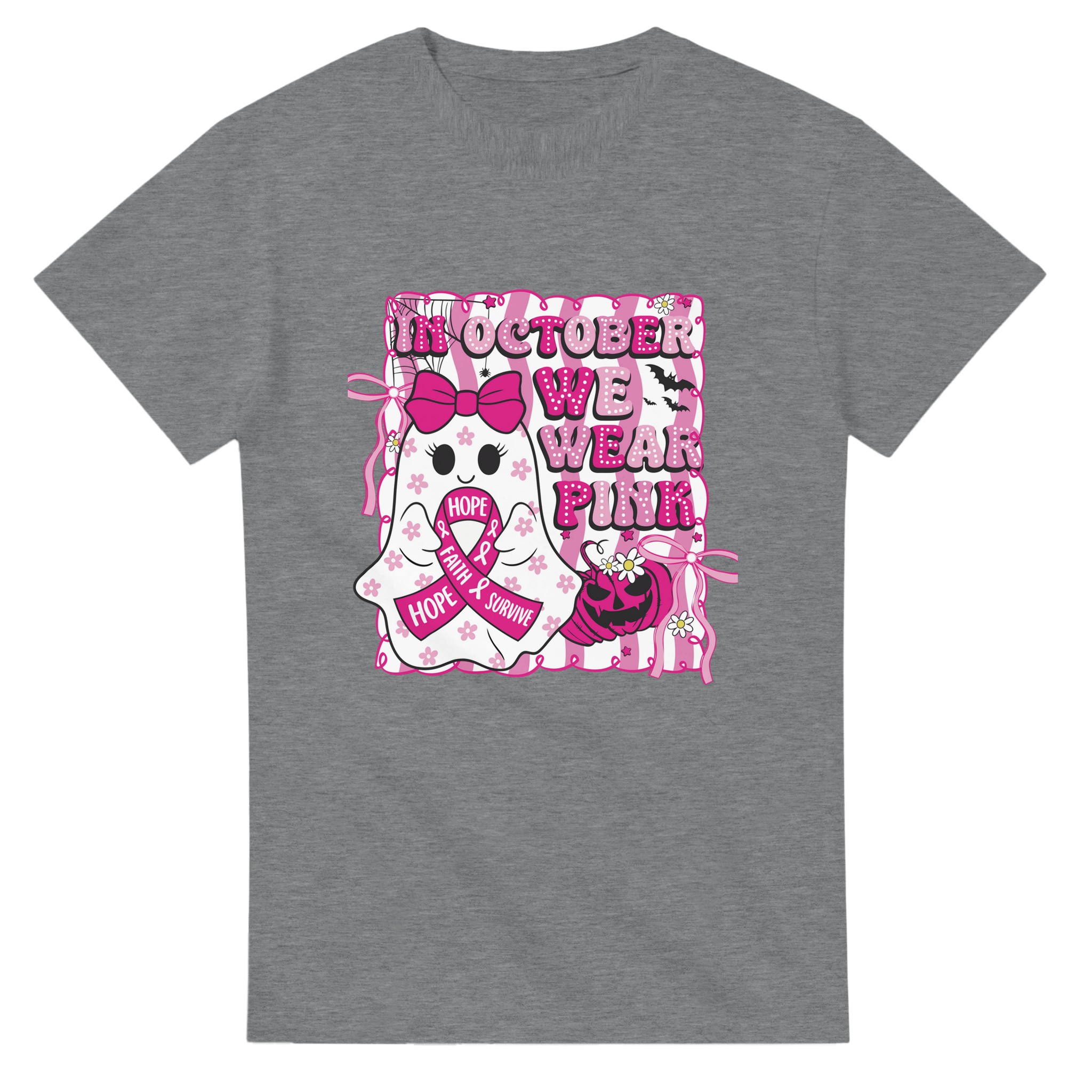 Stöd Bröstcancerforskning: "In October We Wear Pink" Spökdesign T-shirt Tstore f99920e4-384a-4f46-994c-1ef3cc914b55