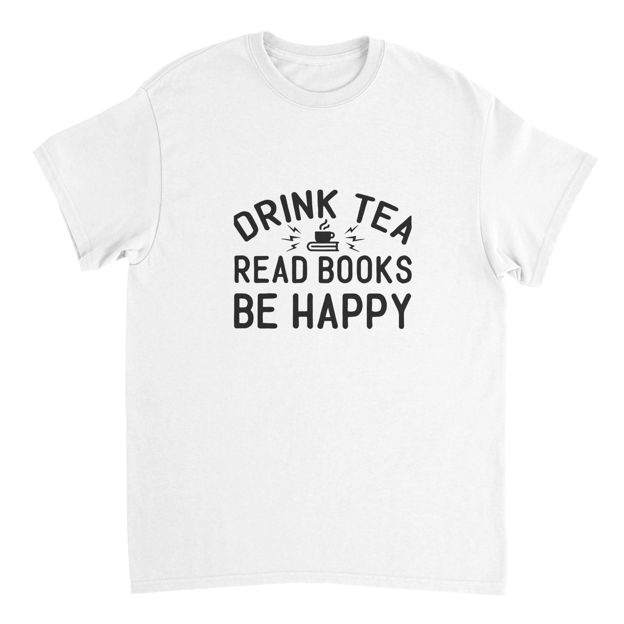 Drink Tea, Read Books, Be Happy – Klassisk Unisex T-shirt för Bokälskare i Flera Färger Tstore 2b00bcd8-c374-43c7-a986-1421d0d8982c