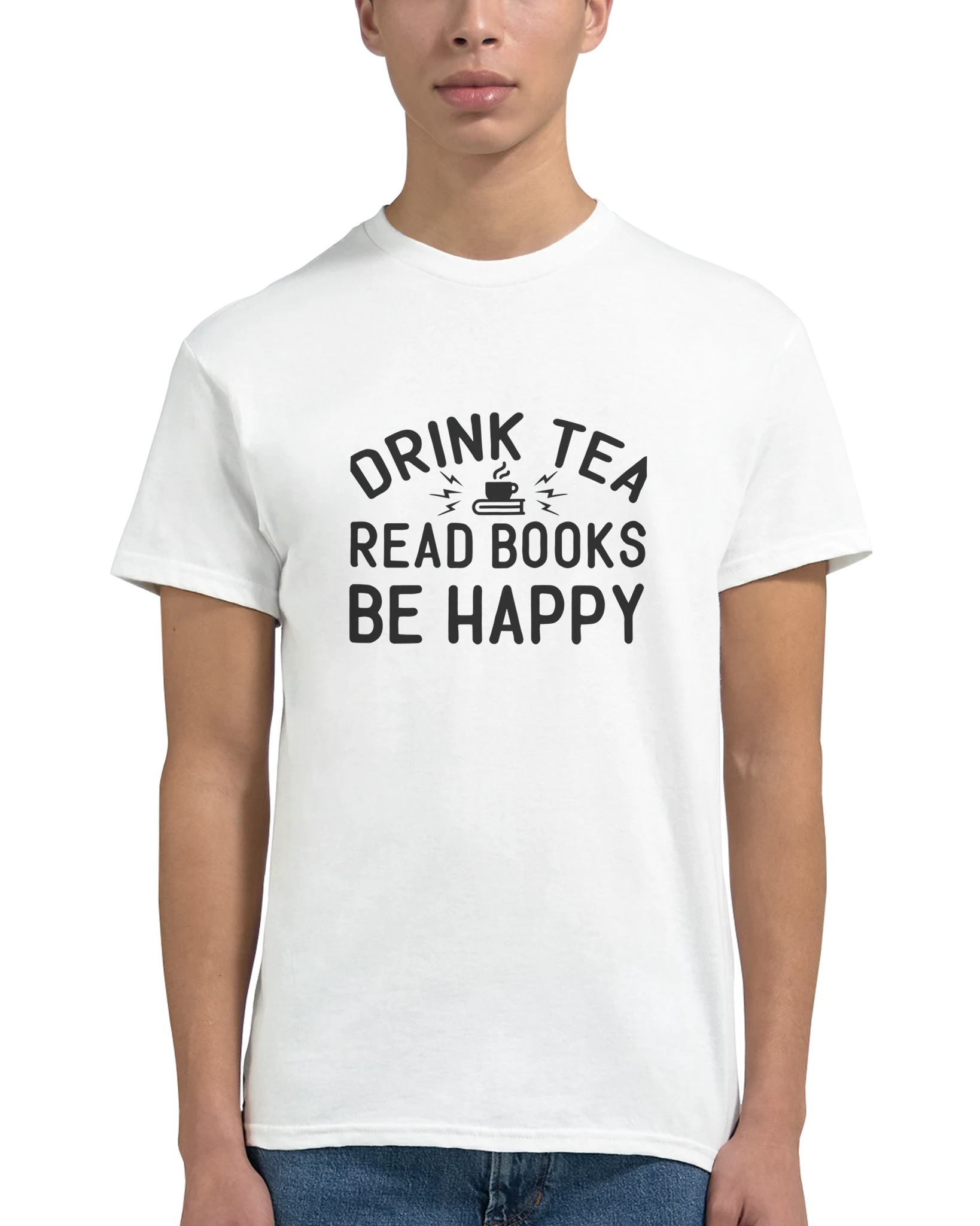 Drink Tea, Read Books, Be Happy – Klassisk Unisex T-shirt för Bokälskare i Flera Färger Tstore 9efc153f-c095-4cf6-bad8-9c00186de88b