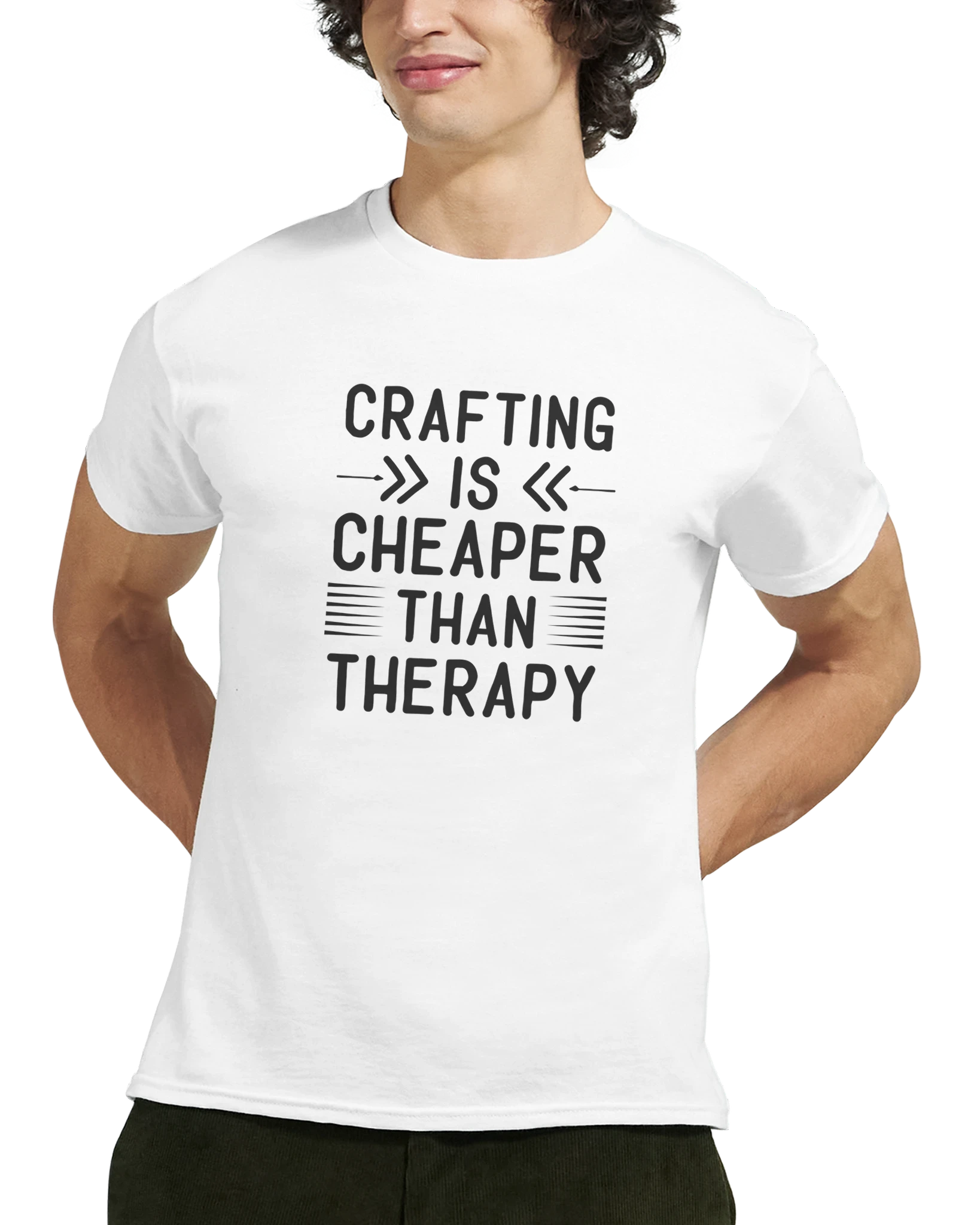 Klassisk Bomulls-T-shirt: "Crafting is Cheaper Than Therapy" – Unisex T-shirt för Kreativa Själar i Många Färger Tstore e746fdfa-aa0e-461b-a0fc-fb01b2f44630